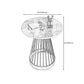 21.6"H Modern Metal Frame Base Slate Round Coffee Table End Table