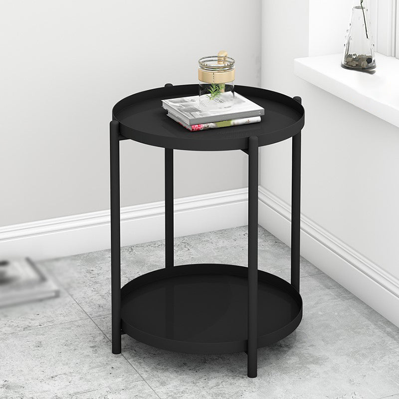 20.4"H Modern Metal Frame Base Solid Color Round Coffee Table End Table