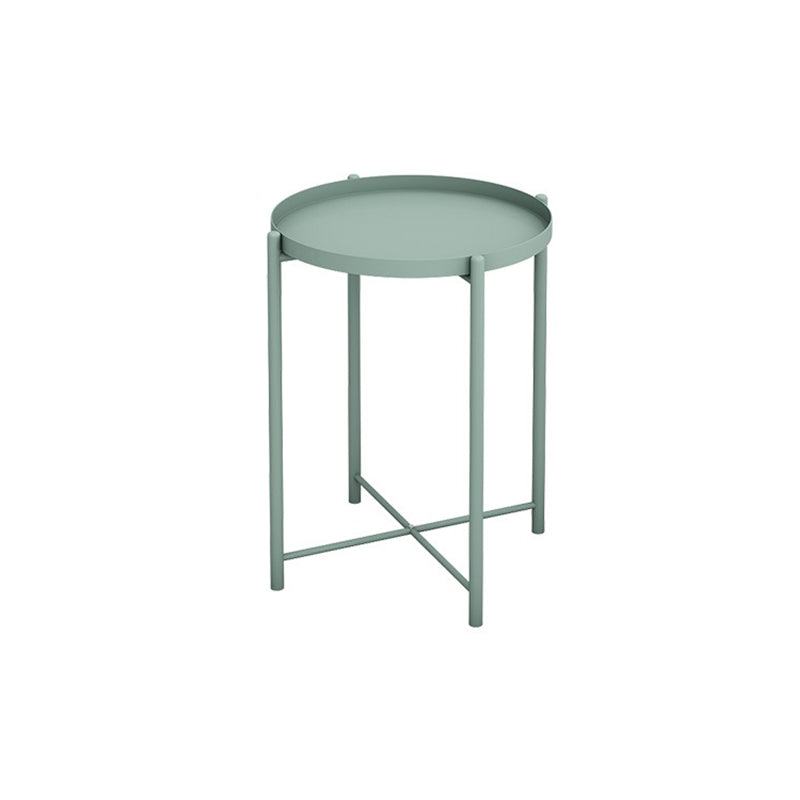 20.4"H Modern Metal Frame Base Solid Color Round Coffee Table End Table