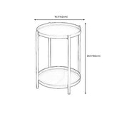 20.4"H Modern Metal Frame Base Solid Color Round Coffee Table End Table