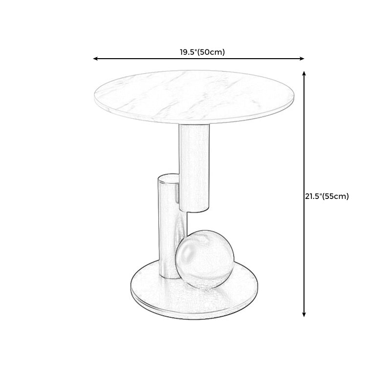 21.6 "H Moderne enkele voetstuk Basis Solid kleur metalen ronde eindtafel