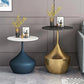 Modern Single Pedestal Base Solid Color Metal Round End Table Clearhalo 'Coffee & Accent Tables' 'End & Side Tables' 'end_side_tables' 'furn' 'furn_end_side_tables' 'Furniture' 'Living Room Furniture' 5185082