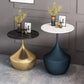 Modern Single Pedestal Base Solid Color Metal Round End Table Clearhalo 'Coffee & Accent Tables' 'End & Side Tables' 'end_side_tables' 'furn' 'furn_end_side_tables' 'Furniture' 'Living Room Furniture' 5185085