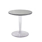 18.8"H Modern Single Pedestal Base Solid Color Plastic Round End Table