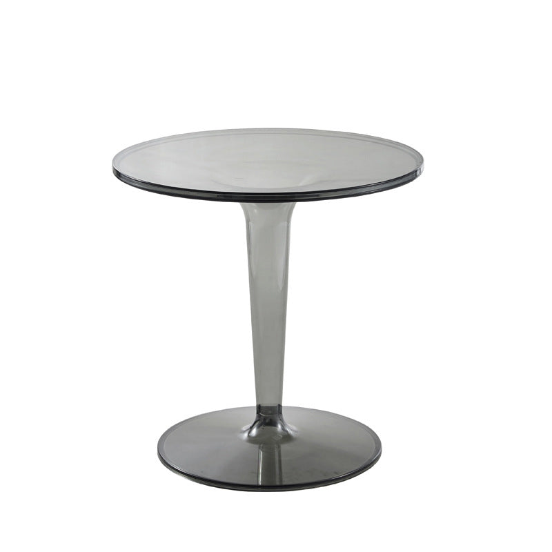 18.8"H Modern Single Pedestal Base Solid Color Plastic Round End Table