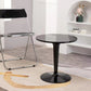 18.8"H Modern Single Pedestal Base Solid Color Plastic Round End Table