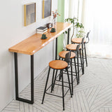 Rectangle Bar Dining Table Contemporary Bar Table with Black Sled Base Clearhalo 'Bar Furniture' 'Bar Tables' 'bar_tables' 'furn' 'furn_bar_tables' 'Furniture' 'Kitchen & Dining Furniture' 5185155