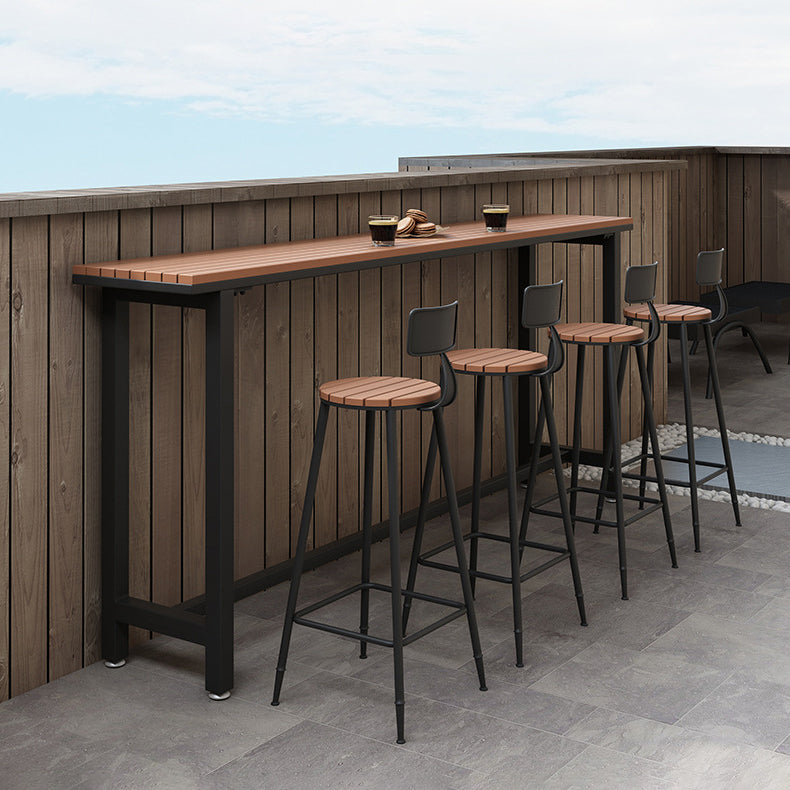 Bruine rechthoekige balktafel Hedendaagse staaftafel met schroefbasis