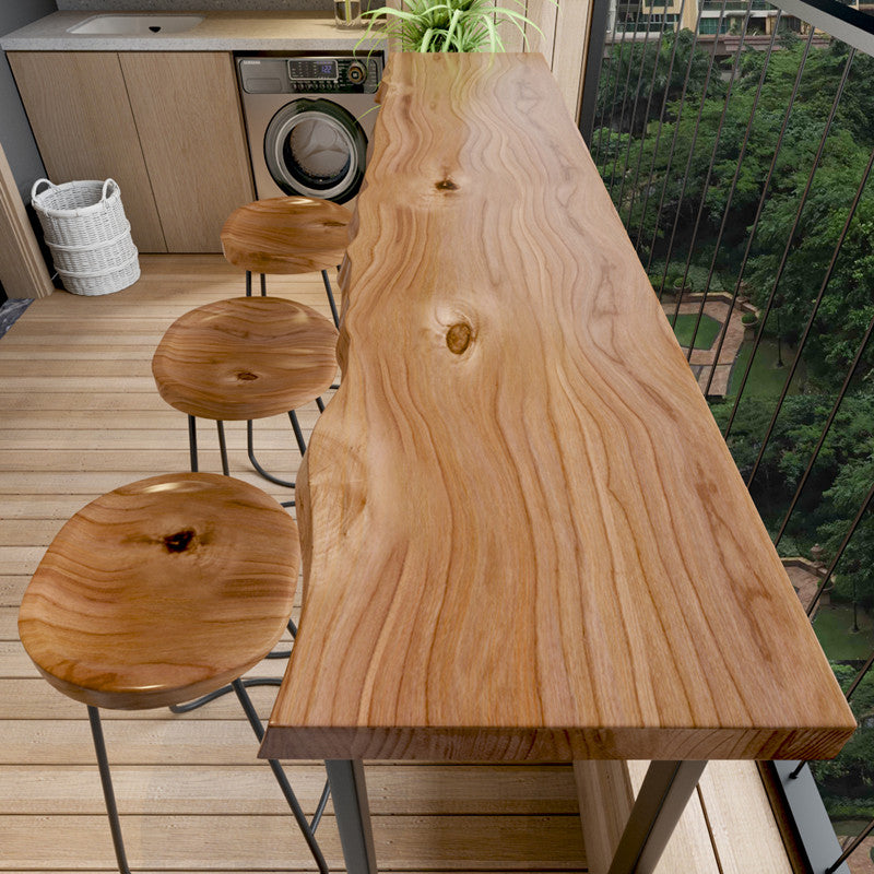 Binnen vaste houten patio balk tafel slee natuurlijke industriële telling tafel