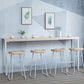 Indoor Wood Counter Wine Table Rectangle Natural and White Bar Height Pub Table 78.7"L x 15.7"W x 41.3"H Without Chairs Clearhalo 'Bar Furniture' 'Bar Tables' 'bar_tables' 'furn' 'furn_bar_tables' 'Furniture' 'Kitchen & Dining Furniture' 5185279