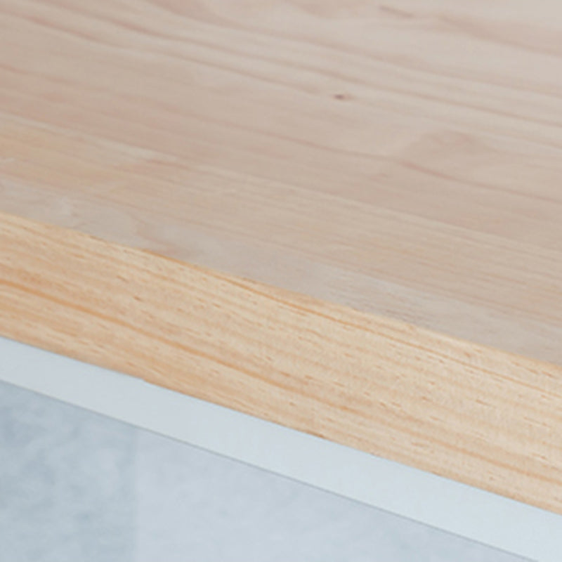 Indoor Wood Counter Wine Table Rectangle Natural and White Bar Height Pub Table Clearhalo 'Bar Furniture' 'Bar Tables' 'bar_tables' 'furn' 'furn_bar_tables' 'Furniture' 'Kitchen & Dining Furniture' 5185284