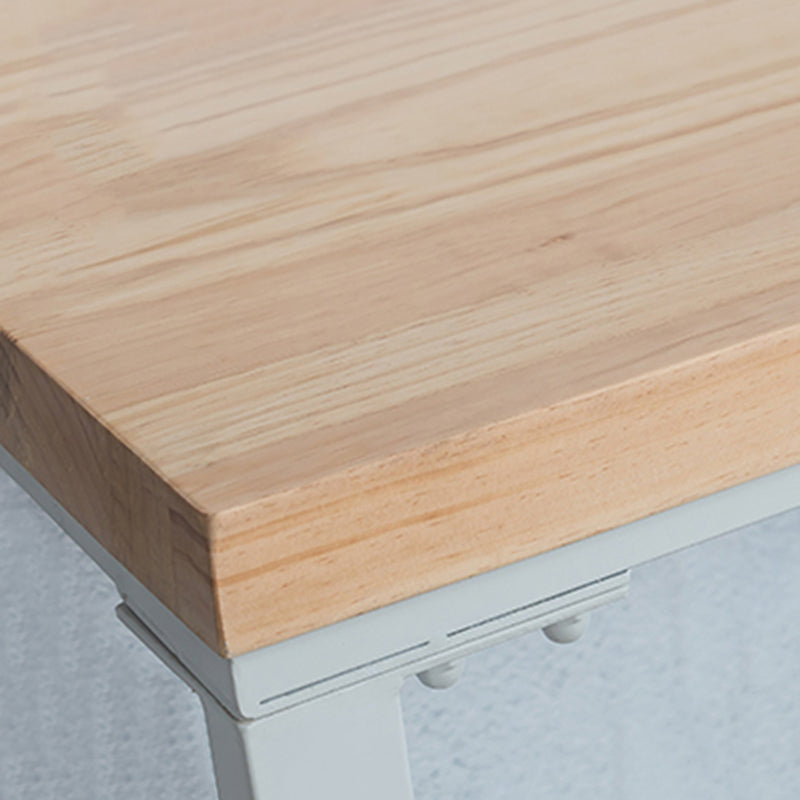 Indoor Wood Counter Wine Table Rectangle Natural and White Bar Height Pub Table Clearhalo 'Bar Furniture' 'Bar Tables' 'bar_tables' 'furn' 'furn_bar_tables' 'Furniture' 'Kitchen & Dining Furniture' 5185285