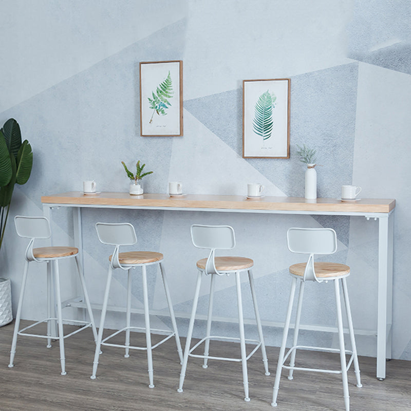 Indoor Wood Counter Wine Table Rectangle Natural and White Bar Height Pub Table Clearhalo 'Bar Furniture' 'Bar Tables' 'bar_tables' 'furn' 'furn_bar_tables' 'Furniture' 'Kitchen & Dining Furniture' 5185289