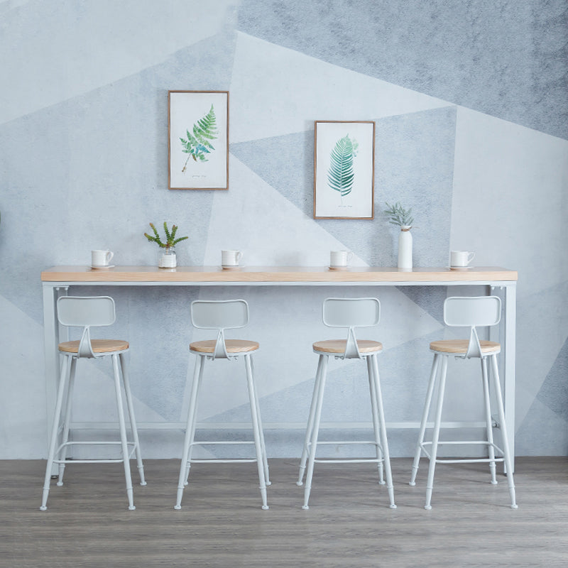 Indoor Wood Counter Wine Table Rectangle Natural and White Bar Height Pub Table Clearhalo 'Bar Furniture' 'Bar Tables' 'bar_tables' 'furn' 'furn_bar_tables' 'Furniture' 'Kitchen & Dining Furniture' 5185290