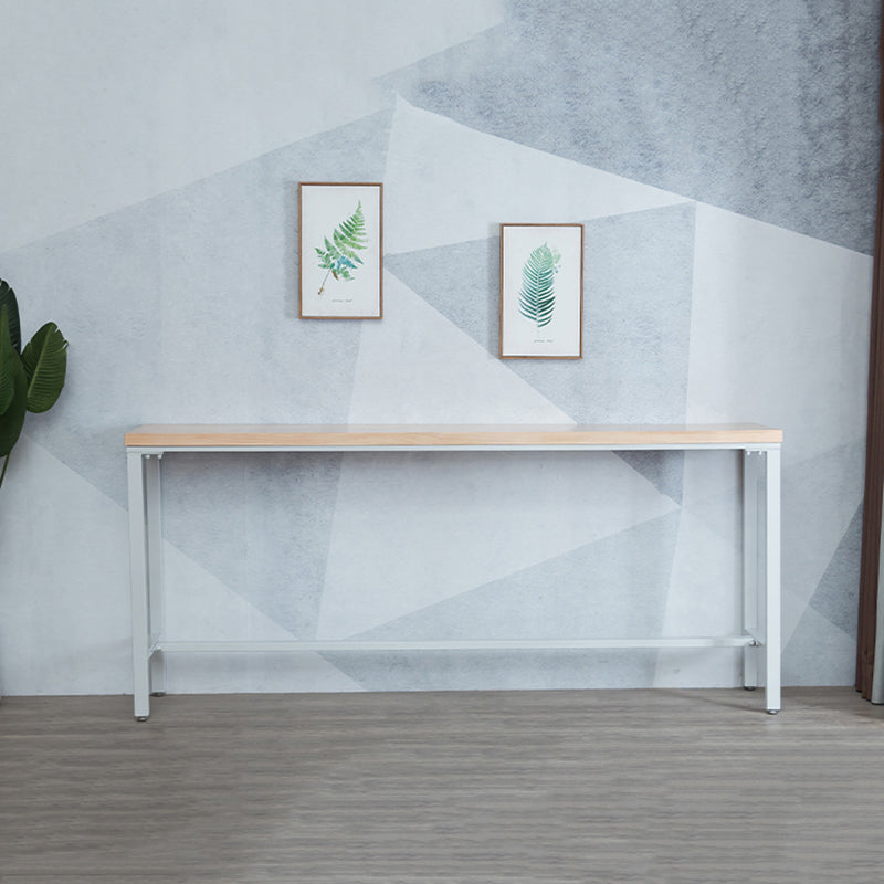 Indoor Wood Counter Wine Table Rectangle Natural and White Bar Height Pub Table Clearhalo 'Bar Furniture' 'Bar Tables' 'bar_tables' 'furn' 'furn_bar_tables' 'Furniture' 'Kitchen & Dining Furniture' 5185291