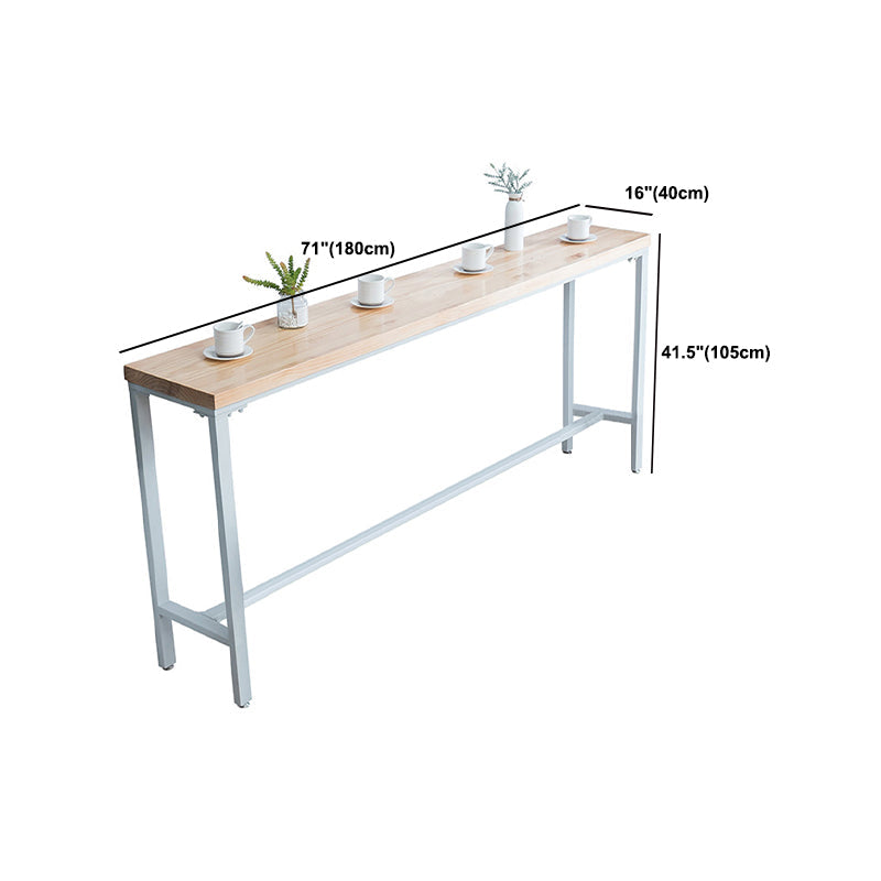 Indoor Wood Counter Wine Table Rectangle Natural and White Bar Height Pub Table Clearhalo 'Bar Furniture' 'Bar Tables' 'bar_tables' 'furn' 'furn_bar_tables' 'Furniture' 'Kitchen & Dining Furniture' 5185296