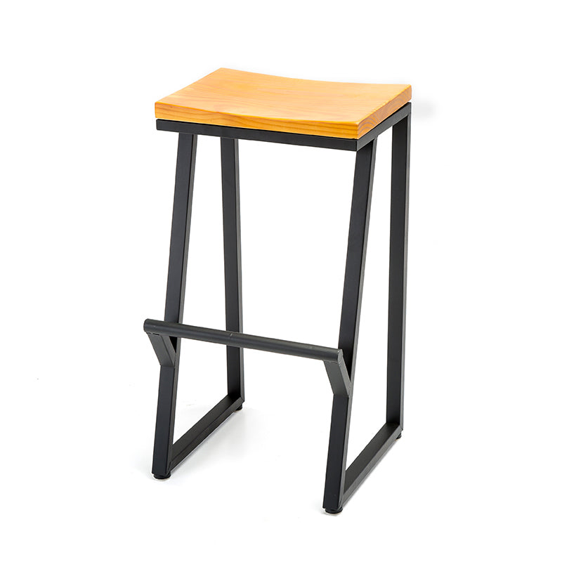 Industrial Square Counter & Bar Stool Metal Natural Counter Height Stool for Cafe Clearhalo 'Bar Furniture' 'Bar Stools' 'bar_stools' 'furn' 'furn_bar_stools' 'Furniture' 'Kitchen & Dining Furniture' 5185407