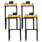 Industrial Square Counter & Bar Stool Metal Natural Counter Height Stool for Cafe 4 Piece Set Bar Stool(30"H) Clearhalo 'Bar Furniture' 'Bar Stools' 'bar_stools' 'furn' 'furn_bar_stools' 'Furniture' 'Kitchen & Dining Furniture' 5185410
