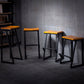 Industrial Square Counter & Bar Stool Metal Natural Counter Height Stool for Cafe Clearhalo 'Bar Furniture' 'Bar Stools' 'bar_stools' 'furn' 'furn_bar_stools' 'Furniture' 'Kitchen & Dining Furniture' 5185413