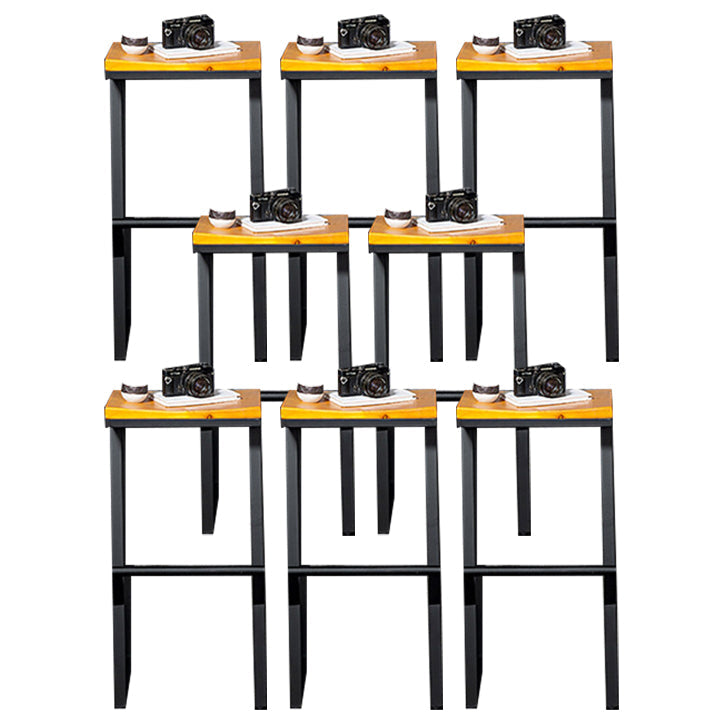 Industrial Square Counter & Bar Stool Metal Natural Counter Height Stool for Cafe 8 Piece Set Bar Stool(30"H) Clearhalo 'Bar Furniture' 'Bar Stools' 'bar_stools' 'furn' 'furn_bar_stools' 'Furniture' 'Kitchen & Dining Furniture' 5185414