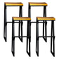 Industrial Square Counter & Bar Stool Metal Natural Counter Height Stool for Cafe 4 Piece Set Bar Stool(33"H) Clearhalo 'Bar Furniture' 'Bar Stools' 'bar_stools' 'furn' 'furn_bar_stools' 'Furniture' 'Kitchen & Dining Furniture' 5185415
