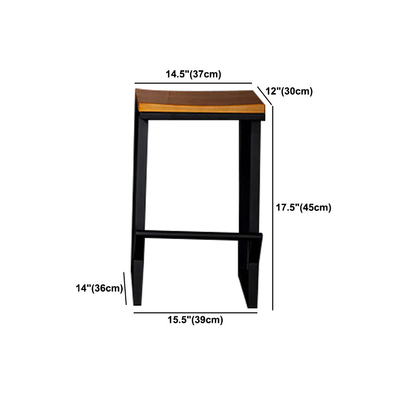 Industrial Square Counter & Bar Stool Metal Natural Counter Height Stool for Cafe Clearhalo 'Bar Furniture' 'Bar Stools' 'bar_stools' 'furn' 'furn_bar_stools' 'Furniture' 'Kitchen & Dining Furniture' 5185417