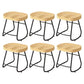 Modern Saddle Seat Bar Stool Wood and Metal Indoor Counter-height Stool Black 6 Piece Set Short Stool(18"H) Clearhalo 'Bar Furniture' 'Bar Stools' 'bar_stools' 'furn' 'furn_bar_stools' 'Furniture' 'Kitchen & Dining Furniture' 5185425