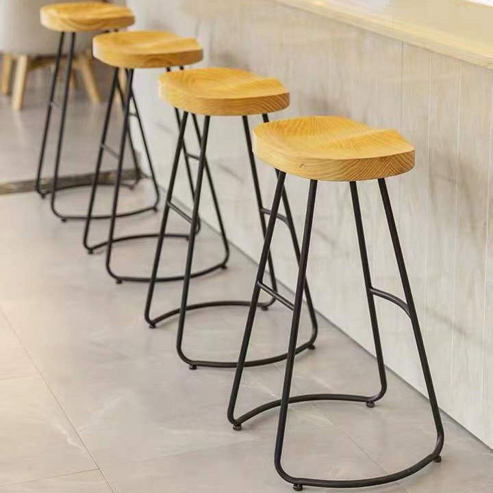 Modern Saddle Seat Bar Stool Wood and Metal Indoor Counter-height Stool Clearhalo 'Bar Furniture' 'Bar Stools' 'bar_stools' 'furn' 'furn_bar_stools' 'Furniture' 'Kitchen & Dining Furniture' 5185426