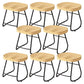 Modern Saddle Seat Bar Stool Wood and Metal Indoor Counter-height Stool Black 8 Piece Set Short Stool(18"H) Clearhalo 'Bar Furniture' 'Bar Stools' 'bar_stools' 'furn' 'furn_bar_stools' 'Furniture' 'Kitchen & Dining Furniture' 5185427