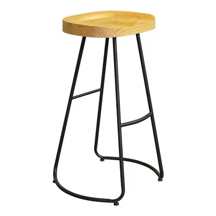 Modern Saddle Seat Bar Stool Wood and Metal Indoor Counter-height Stool Clearhalo 'Bar Furniture' 'Bar Stools' 'bar_stools' 'furn' 'furn_bar_stools' 'Furniture' 'Kitchen & Dining Furniture' 5185429