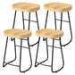 Modern Saddle Seat Bar Stool Wood and Metal Indoor Counter-height Stool Black 4 Piece Set Counter Stool(26"H) Clearhalo 'Bar Furniture' 'Bar Stools' 'bar_stools' 'furn' 'furn_bar_stools' 'Furniture' 'Kitchen & Dining Furniture' 5185432