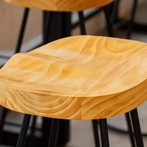 Modern Saddle Seat Bar Stool Wood and Metal Indoor Counter-height Stool Clearhalo 'Bar Furniture' 'Bar Stools' 'bar_stools' 'furn' 'furn_bar_stools' 'Furniture' 'Kitchen & Dining Furniture' 5185435