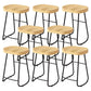 Modern Saddle Seat Bar Stool Wood and Metal Indoor Counter-height Stool Black 8 Piece Set Counter Stool(26"H) Clearhalo 'Bar Furniture' 'Bar Stools' 'bar_stools' 'furn' 'furn_bar_stools' 'Furniture' 'Kitchen & Dining Furniture' 5185436
