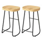 Modern Saddle Seat Bar Stool Wood and Metal Indoor Counter-height Stool Black 2 Piece Set Bar Stool(30"H) Clearhalo 'Bar Furniture' 'Bar Stools' 'bar_stools' 'furn' 'furn_bar_stools' 'Furniture' 'Kitchen & Dining Furniture' 5185437