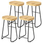 Modern Saddle Seat Bar Stool Wood and Metal Indoor Counter-height Stool Black 4 Piece Set Bar Stool(30"H) Clearhalo 'Bar Furniture' 'Bar Stools' 'bar_stools' 'furn' 'furn_bar_stools' 'Furniture' 'Kitchen & Dining Furniture' 5185439