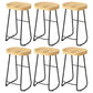 Modern Saddle Seat Bar Stool Wood and Metal Indoor Counter-height Stool Black 6 Piece Set Bar Stool(30"H) Clearhalo 'Bar Furniture' 'Bar Stools' 'bar_stools' 'furn' 'furn_bar_stools' 'Furniture' 'Kitchen & Dining Furniture' 5185442