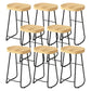 Modern Saddle Seat Bar Stool Wood and Metal Indoor Counter-height Stool Black 8 Piece Set Bar Stool(30"H) Clearhalo 'Bar Furniture' 'Bar Stools' 'bar_stools' 'furn' 'furn_bar_stools' 'Furniture' 'Kitchen & Dining Furniture' 5185443