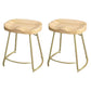 Modern Saddle Seat Bar Stool Wood and Metal Indoor Counter-height Stool Gold 2 Piece Set Short Stool(18"H) Clearhalo 'Bar Furniture' 'Bar Stools' 'bar_stools' 'furn' 'furn_bar_stools' 'Furniture' 'Kitchen & Dining Furniture' 5185445