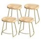 Modern Saddle Seat Bar Stool Wood and Metal Indoor Counter-height Stool Gold 4 Piece Set Short Stool(18"H) Clearhalo 'Bar Furniture' 'Bar Stools' 'bar_stools' 'furn' 'furn_bar_stools' 'Furniture' 'Kitchen & Dining Furniture' 5185446