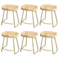 Modern Saddle Seat Bar Stool Wood and Metal Indoor Counter-height Stool Gold 6 Piece Set Short Stool(18"H) Clearhalo 'Bar Furniture' 'Bar Stools' 'bar_stools' 'furn' 'furn_bar_stools' 'Furniture' 'Kitchen & Dining Furniture' 5185447