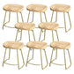 Modern Saddle Seat Bar Stool Wood and Metal Indoor Counter-height Stool Gold 8 Piece Set Short Stool(18"H) Clearhalo 'Bar Furniture' 'Bar Stools' 'bar_stools' 'furn' 'furn_bar_stools' 'Furniture' 'Kitchen & Dining Furniture' 5185448