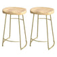 Modern Saddle Seat Bar Stool Wood and Metal Indoor Counter-height Stool Gold 2 Piece Set Counter Stool(26"H) Clearhalo 'Bar Furniture' 'Bar Stools' 'bar_stools' 'furn' 'furn_bar_stools' 'Furniture' 'Kitchen & Dining Furniture' 5185449