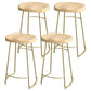 Modern Saddle Seat Bar Stool Wood and Metal Indoor Counter-height Stool Gold 4 Piece Set Counter Stool(26"H) Clearhalo 'Bar Furniture' 'Bar Stools' 'bar_stools' 'furn' 'furn_bar_stools' 'Furniture' 'Kitchen & Dining Furniture' 5185450
