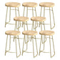 Modern Saddle Seat Bar Stool Wood and Metal Indoor Counter-height Stool Gold 8 Piece Set Counter Stool(26"H) Clearhalo 'Bar Furniture' 'Bar Stools' 'bar_stools' 'furn' 'furn_bar_stools' 'Furniture' 'Kitchen & Dining Furniture' 5185452