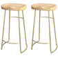 Modern Saddle Seat Bar Stool Wood and Metal Indoor Counter-height Stool Gold 2 Piece Set Bar Stool(30"H) Clearhalo 'Bar Furniture' 'Bar Stools' 'bar_stools' 'furn' 'furn_bar_stools' 'Furniture' 'Kitchen & Dining Furniture' 5185453