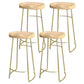 Modern Saddle Seat Bar Stool Wood and Metal Indoor Counter-height Stool Gold 4 Piece Set Bar Stool(30"H) Clearhalo 'Bar Furniture' 'Bar Stools' 'bar_stools' 'furn' 'furn_bar_stools' 'Furniture' 'Kitchen & Dining Furniture' 5185454