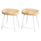 Modern Saddle Seat Bar Stool Wood and Metal Indoor Counter-height Stool White 2 Piece Set Short Stool(18"H) Clearhalo 'Bar Furniture' 'Bar Stools' 'bar_stools' 'furn' 'furn_bar_stools' 'Furniture' 'Kitchen & Dining Furniture' 5185457