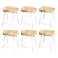 Modern Saddle Seat Bar Stool Wood and Metal Indoor Counter-height Stool White 6 Piece Set Short Stool(18"H) Clearhalo 'Bar Furniture' 'Bar Stools' 'bar_stools' 'furn' 'furn_bar_stools' 'Furniture' 'Kitchen & Dining Furniture' 5185459