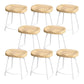 Modern Saddle Seat Bar Stool Wood and Metal Indoor Counter-height Stool White 8 Piece Set Short Stool(18"H) Clearhalo 'Bar Furniture' 'Bar Stools' 'bar_stools' 'furn' 'furn_bar_stools' 'Furniture' 'Kitchen & Dining Furniture' 5185460