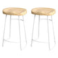 Modern Saddle Seat Bar Stool Wood and Metal Indoor Counter-height Stool White 2 Piece Set Counter Stool(26"H) Clearhalo 'Bar Furniture' 'Bar Stools' 'bar_stools' 'furn' 'furn_bar_stools' 'Furniture' 'Kitchen & Dining Furniture' 5185461